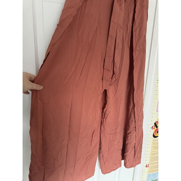 NWOT Lovestitch Women’s Wide Wrap Style Pants Tan Brown Small Rayon - Picture 6 of 14